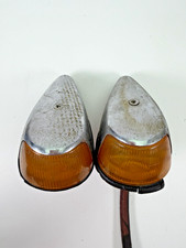 Pair of OEM Vintage Hella VW Beetle Front Turn Signal Assembly Amber Lens picture