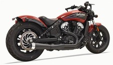 Bassani Road Rage Exhaust w/Short Megaphone Black Indian Scout 2015-2018 picture