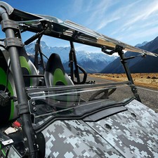 Folding Flip Windshield Scratch Resistant For Kawasaki Teryx 4 800/ 4 S ,2016-26 picture