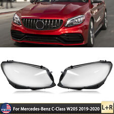 For Mercedes-Benz C-Class W205 2019-2020 Left & Right Side Headlight Lens Cover picture
