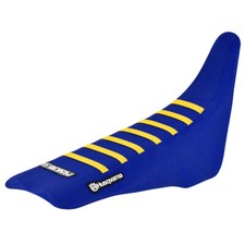 1996-2007 Husqvarna WR 250-360 Seat Cover DARK BLUE / YELLOW RIB LOGO #191 picture