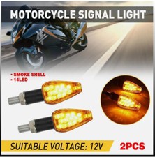 2PCS Universal LED Motorcycle Turn Signal Blinker Lights Amber Indicator picture