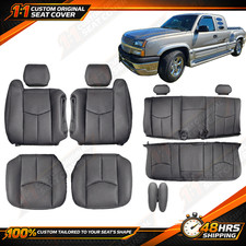 For 2003-2007 Chevrolet Silverado Extended Cab Front&Rear Seat Cover Dark Gray picture