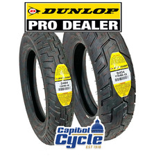 DUNLOP D404 FRONT AND REAR CRUISER TIRE SET 130/90-16 AND 170/80-15 BLACKWALL picture