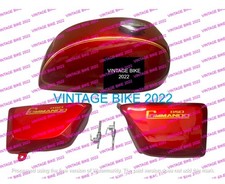 NORTON COMMANDO INTERSTATE CHERRY STEEL PETROL TANK+850 PANEL CAP TAP/COMPATIBLE picture