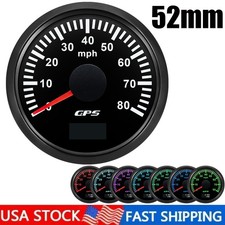 52mm Black GPS Speedometer 0-80MPH Gauge For Boat Car Motorcycle 7 Color LED US picture