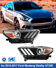 HID Xenon LED DRL Headlights For Ford Mustang 2015 2016 2017 Shelby GT350 PAIR picture