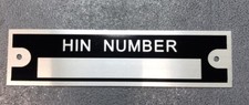 Blank Data Plate HIN Tag Serial Number ID Speedboat Yamaha Suzuki Johnson Merc picture