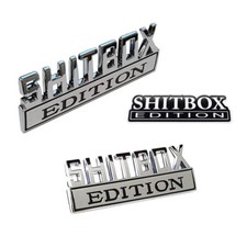 1pc SHITBOX EDITION Emblem Chrome Badges fits Chevy Ford Car Truck picture