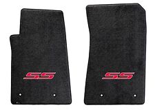 NEW BLACK FLOOR MATS 2014-2017 SS Sedan Embroidered SS Logo in Red Front Pair  picture