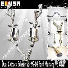 EMUSA Catback Exhaust System w/ Dual Tips for 99-04 Ford Mustang 3.8L V6 picture