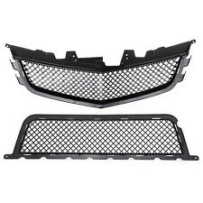 Front Upper Lower Main Grille Grill Combo For 2008-2014 Cadillac CTS-V Black picture