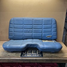 86-92 Jeep Comanche MJ Bench Seat with Notch Light Blue Vinyl Torn Fabric OEM picture
