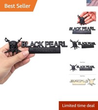Black Pearl Edition Pirate Skull 3D Metal Car Emblem - Heavy Duty Zinc Alloy ... picture