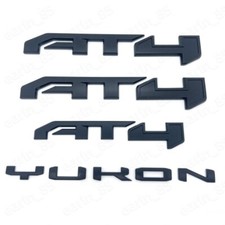 4PCS AT4 Yukon Matte Black Door Tailgate Emblem Fit 2021-2025 GMC Yukon Yukon XL picture