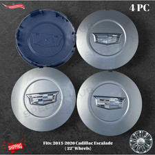 4PC CADILLAC ESCALADE PLATINUM WHEEL CENTER CAP 2015-2020 SILVER FINISH 23432319 picture
