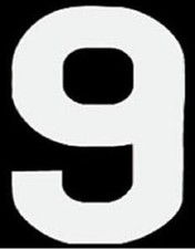 N-Style Pros Stick-On Number 9 (Nine) White Sticker Decal 8