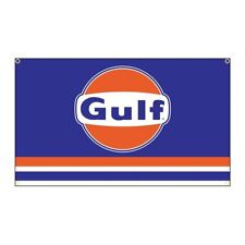 Gulf fuel gas Flag Banner 3ft x 5ft advertising racing gt40 mustang picture