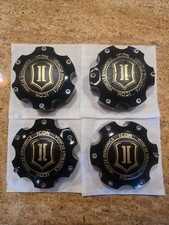 ICON VEHICLE DYNAMICS 6 Lug Gloss Black Wheel Center Cap RW-139-CAP (4 Pack) picture