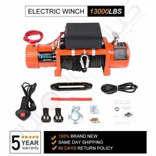 13000lbs Electric Winch 12V Waterproof Truck Trailer Synthetic Rope 4WD w/ cover picture