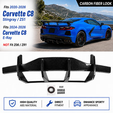 Carbon Look Rear Bumper Diffuser Fit 20-26 Chevrolet Corvette C8 Stingray & Z51 picture