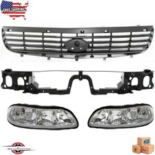 Fits 1997-1999 Chevrolet Malibu Front Grille Header Panel Left Right Headlights picture