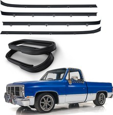 GMC Truck Front Door Window Run Sweep Felts Weatherstrip Seals Kit Set for Chevy picture