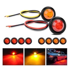 Nilight - TL-04 10 PCS 3/4 Inch Round LED Clearance Light Front 10pcs Red picture