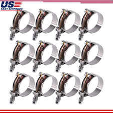 8Pcs 44-51mm Stainless Steel T-Bolt Hose Clamps Turbo Intake Intercooler picture