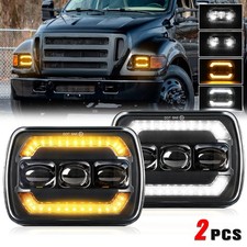 2X 7X6 5x7 LED Headlights DRL for Ford Super Duty Truck F550 F650 F750 F600 F700 picture