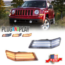For 07-17 Jeep Patriot Clear Switchback LED Turn Signal Blinker Corner Lights 2X picture