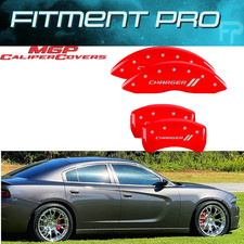 MGP 12181SCH1RD Brake Caliper Covers set Red wSilver For 2011-2023 Dodge Charger picture