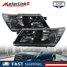 2PC Chrome Clear Corner Headlights For 2009-2018 Dodge Journey Left Right picture