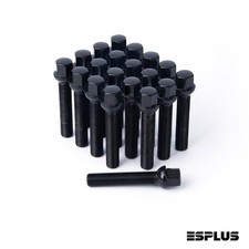20x Mercedes Black M14x1.5 Ball Seat Lug Bolts 70 Extended for 28 Stock for C300 picture