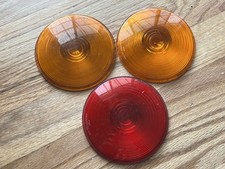 VINTAGE Lot of 3 STIMSONITE 150A SAE-STIP-68 AMBER & Red LENS Lenses Original picture