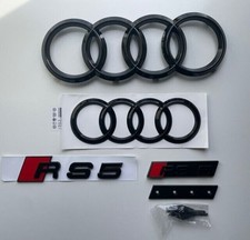 New OE Audi RS5 Hatch Front Rear Rings Emblem Mesh Grill Badge Y 2011-2020 picture