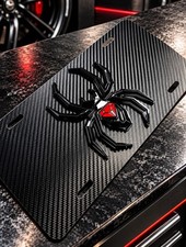 Custom 3D Carbon Fiber Spider Black Widow License Plate New Fits Trucks Pickups picture