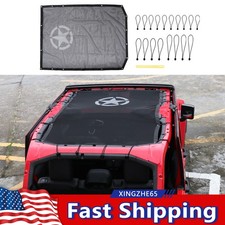 Black Star Bikini Top Mesh Sun Shade Cover For Jeep Wrangler JL 2018-2023 4Door picture