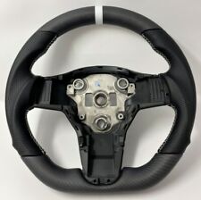 REVESOL Real Carbon Fiber Matte Steering Wheel White Ring for Tesla Model 3 Y picture