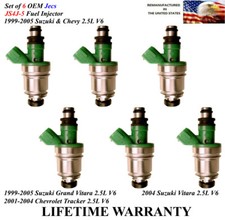 Set of 6 Genuine Jecs Fuel Injectors For 1999-2005 Suzuki Grand Vitara 2.5L picture