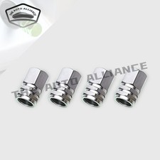 4Pcs Aluminum Car Motorcycle Bike Wheel Tire Valve Caps Tyre Rim Stem Silver Set picture