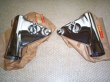 Suzuki NOS GT380 GT250 Chrome Headlamp Brackets -GT 380 SOME PATINA picture