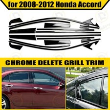 Chrome Delete Blackout Vinyl Overlay for 2008-12 Honda Accord Sedan Window Trim picture