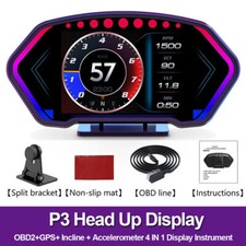 ANCEL P3 OBD2 GPS Heads Up Display Tachometer Gauge Meter Speedometer Water Temp picture