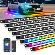 MICTUNING 8PCS RGB Underglow LED Light Bar, Multicolor Underbody Light Strip picture