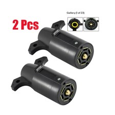 7 Way Round RV Style Trailer Light Plug Connector Replacement End Blade Pin New picture