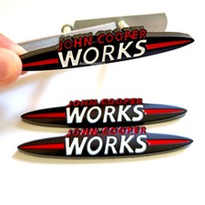 3x 9cm BLACK WHITE JOHN COOPER WORKS Grill Badge Emblem Sticker for MINI JCW F55 picture