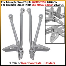 Rear Footrests + Holders - For Triumph Street Triple 765RS/R, 765 Moto2 Edition picture