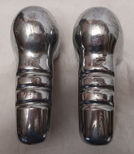 ** (2) Pair Vintage Chrome Ribbed Bumper Guards 10