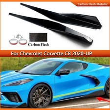 For 2020-2026 Chevy Corvette C8 Z51 5VM Style Carbon Flash Side Skirt Extension picture